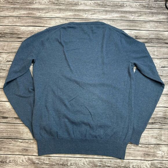 J. Crew Factory Men Lightweight Harbor Cotton Sweater Tight Knit S SM Small Blue - Picture 2 of 10
